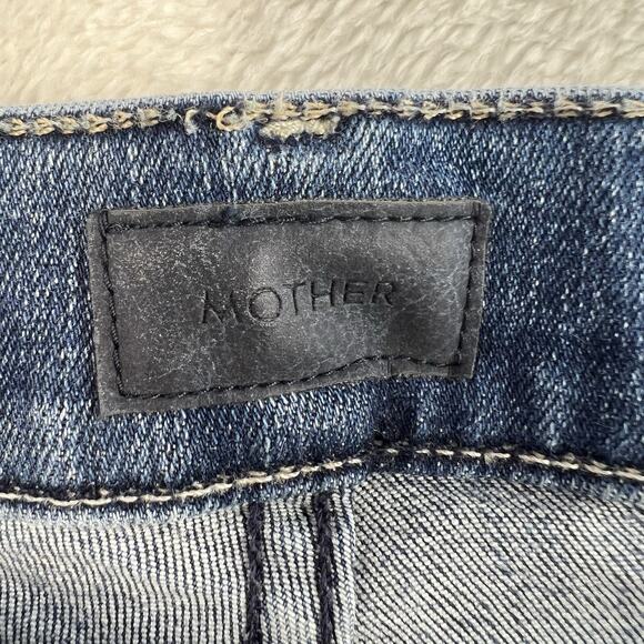 Mother Sz 28 Jeans The Mid Rise Dazzler Ankle Fray Weekend Warrior Women Stretch - Picture 4 of 16